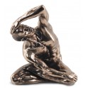 Statuette homme : Yoga & Lotus, hauteur 22 cm