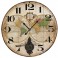 Pendule MDF à balancier, Thème planisphère Diam. 58 cm, modèle écru