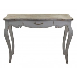 Console romantique patinée grise, modèle Bohème, L 109 cm