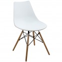 Chaise Industrielle / Scandinave, Modèle Ubik Blanc, H 79 cm
