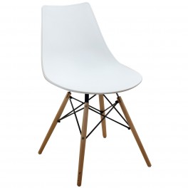 Chaise Industrielle / Scandinave, Modèle Ubik Blanc, H 79 cm