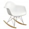 Chaise Fauteuil Scandinave, Modèle à bascule Ubik Blanc, H 70 cm