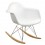 Chaise Fauteuil Scandinave, Modèle à bascule Ubik Blanc, H 70 cm