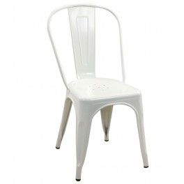 Chaise Rétro Urbaine, Modèle City, Blanc brillant, H 84 cm