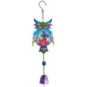Suspension Cloche Chouette, Modèle papillon, Bleu, H 46 cm