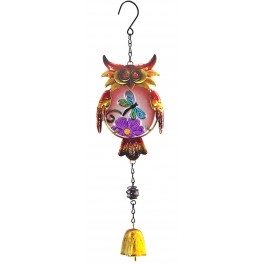 Suspension Cloche Chouette, Modèle libellule, Rouge, H 46 cm