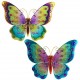 Papillon mural arc en ciel, violet & jaune L 42 cm