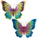 Papillon mural arc en ciel, violet & jaune L 42