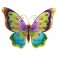 Papillon mural arc en ciel, violet & jaune L 42 cm