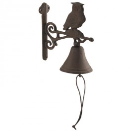 Cloche de porte en fer forgé, Mod Chouette, H 18 cm