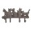 Patère murale : Cinq chats en fer forgé, L 27 cm