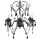 Lustre baroque noir, modèle pampilles à 6 bras, H 60 cm