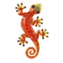Le gecko coloré, version rouge H15 cm