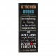 Plaque métal Cuisine : Kitchen Rules, H 50 cm