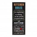 Plaque métal Cuisine : Kitchen Rules, H 50 cm