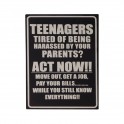 Plaque métal : Teenagers Act now, H 33 cm
