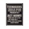 Plaque métal : Teenagers Act now, H 33 cm