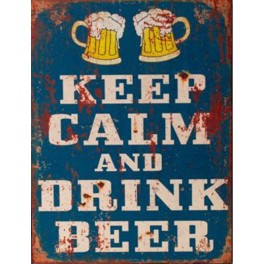 Plaque métal Keep Calm & drink a Beer