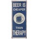 Plaque métal Beer & Therapy