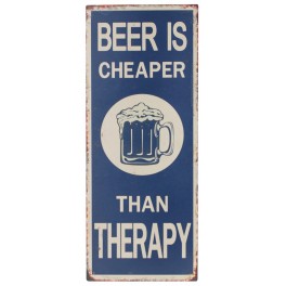 Plaque métal Beer & Therapy
