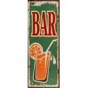 Plaque métal : Panneau Bar, H 36 cm