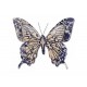 Papillon mural Flower Power Bleu foncé, H 33 cm mod 2