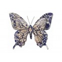 Papillon mural Flower Power Bleu foncé, H 33 cm