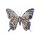 Papillon mural Flower Power Bleu foncé, H 33 cm mod 2