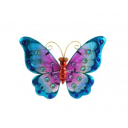 Papillon mural Arc en Ciel, Bleu & Violet, L 26 cm