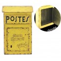 Boite à clés métal : Modèle vintage La Poste, Jaune, H 38 cm