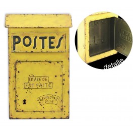 Boite à clés métal vintage La Poste, Jaune, H 38 cm