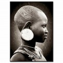 Tableau imprimé N&B Visage Enfant africain 2, H 140 cm
