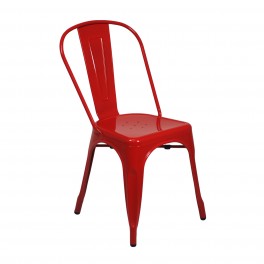 Chaise Rétro Urbaine, Modèle City, Rouge brillant, H 84 cm