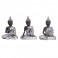 Set 3 Mini Bouddha Silver, H 13 cm