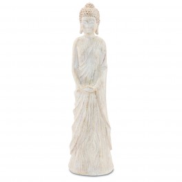 Bouddha de paix, Patine blanche, H 26 cm