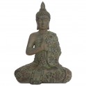 Grand Bouddha en résine, Patine verte H 66 cm