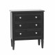 Commode 3 Tiroirs en madère avec inserts verre laqué noir, L 73 cm