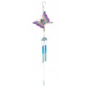 Carillon Papillon Arc en ciel, Mod Rose/Bleu, H 90 cm