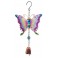 Suspension cloche, Papillon Arc en ciel, Bleu/Rose H 38 cm