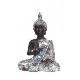 Mini Bouddha Silver Mod 1, H 13 cm