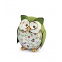 Chouette fleurie Verte, 10 cm