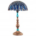 Lampe baroque ethnique Bleu, H 60 cm
