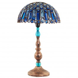 Lampe baroque ethnique Bleu, H 60 cm