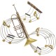 Déco murale musique : Portée & Trompette, L 95 cm