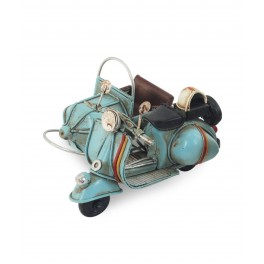 Side-car miniature en métal, Bleu L 12 cm