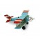 Avion Biplan en métal Bleu, L 14 cm