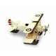 Avion Biplan en métal Blanc, L 14 cm