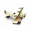 Avion Biplan en métal Blanc, L 14 cm