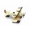 Avion Biplan en métal Blanc, L 14 cm