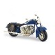 Moto miniature en métal, Mod Bleu L 26 cm